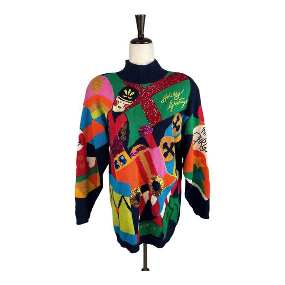 Vintage I.B. Diffusion Sport Christmas Tunic Sweater Size M - Picture 1 of 3
